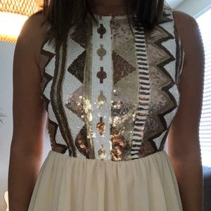 Gold Sequin skater dress